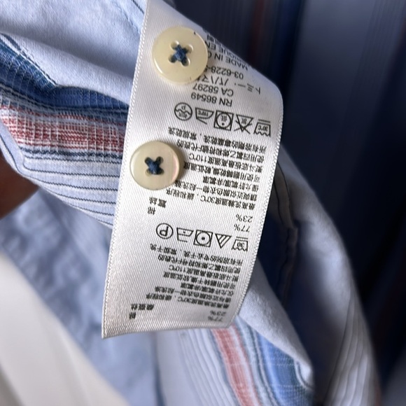 Tommy Bahama men XL shirt,cotton 77,silk (23) long sleeve,checkered,striped - Picture 9 of 16